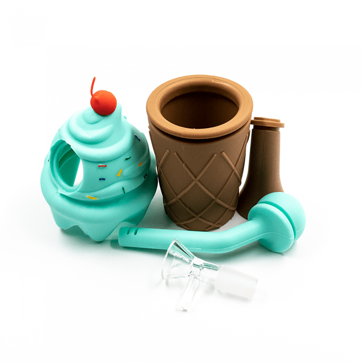 6.5" Silicone Bubbler "Ice Cream Cone" #SC111