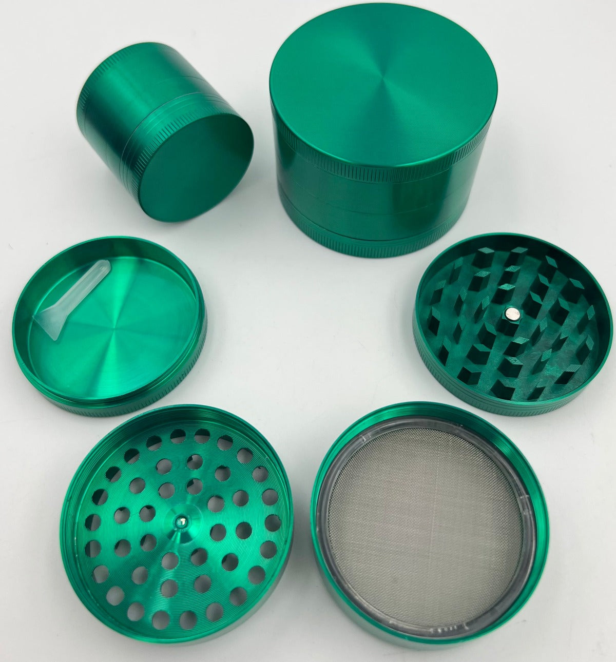 4-Piece Zinc Alloy Grinders - 40mm, 55mm & 63mm - Assorted Colors (Sm GR-12, Med GR-13 & Lg GR-14)