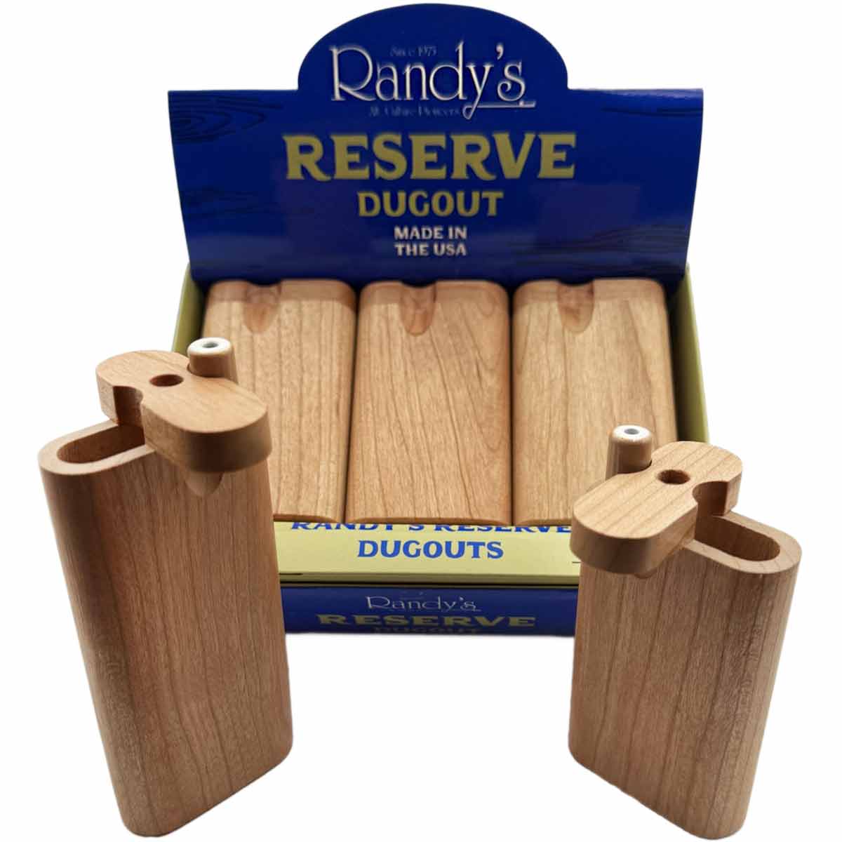 Randy’s Reserve Cherry Wood American Made Dugouts w/ Swivel Top - Assorted Sizes (TT-401)
