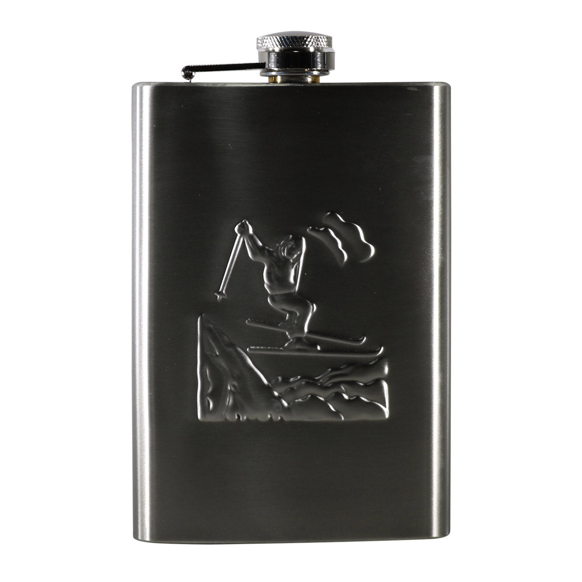 #FL10 Stainless Steel Flask with Ski Design