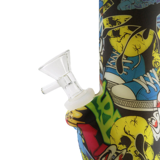 #GB7 Clear Glass Funnel Bowl with Handle (14mm or 18mm Male Joints)