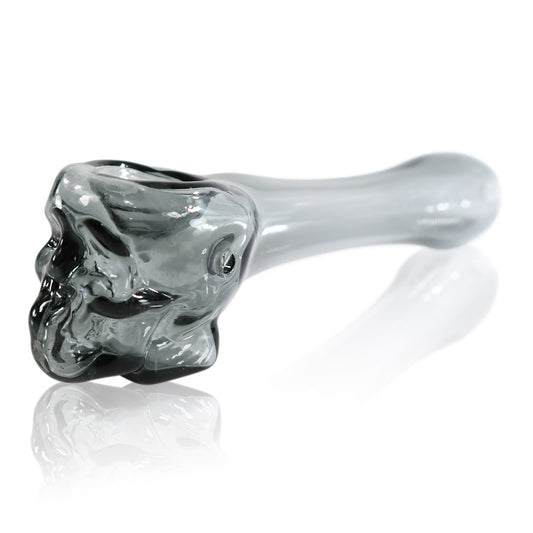 #GP111 4" Glass Hand Pipe with Skull Design (Assorted Colors)