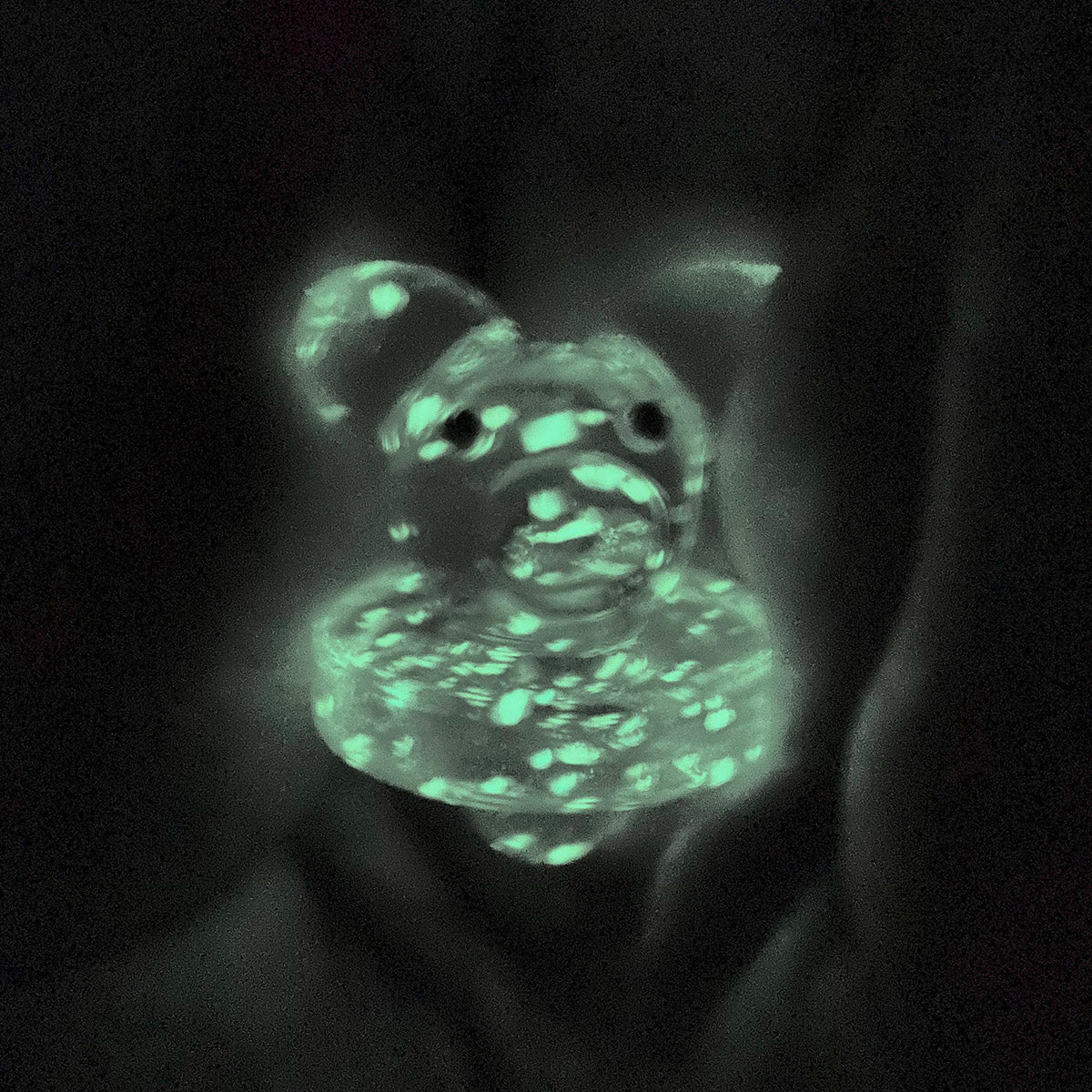 #CC39 25mm, Clear Glass (Glow in the Dark) Spinner Style "Pig" Carb Cap