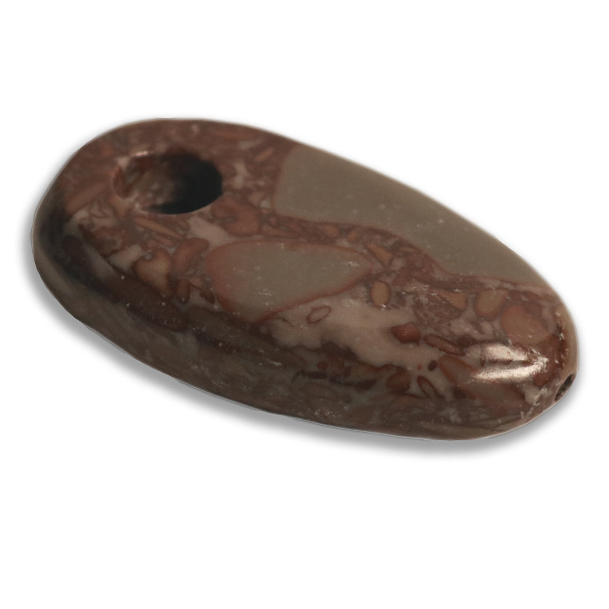 2.75" Zhuyeqing Jade Oval Smoking Pipe (J42)