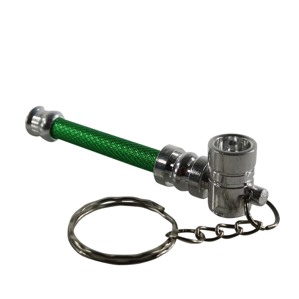 Super handy one-hitter pipe that can be worn as a neckless or attached to your keychain. Made from anodized aluminum and available in assorted colors. You will receive the best mix of colors available at the time of your order.