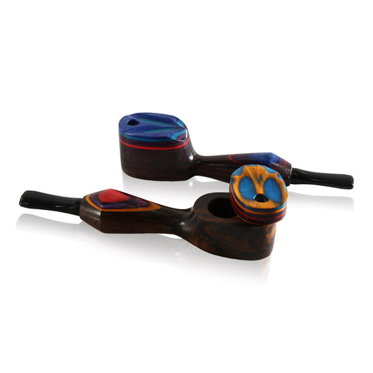 #L53 "THE MILL" WOODEN PIPE WITH SWIVEL LID