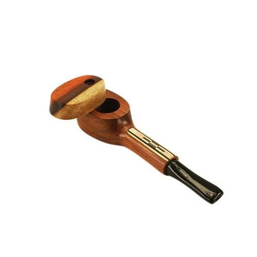 #L56 "THE MILL" 4" WOODEN PIPE WITH SWIVEL LID