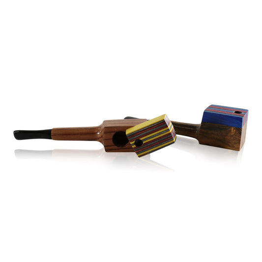 #L74 "THE MILL" 4" WOODEN PIPE WITH SWIVEL LID