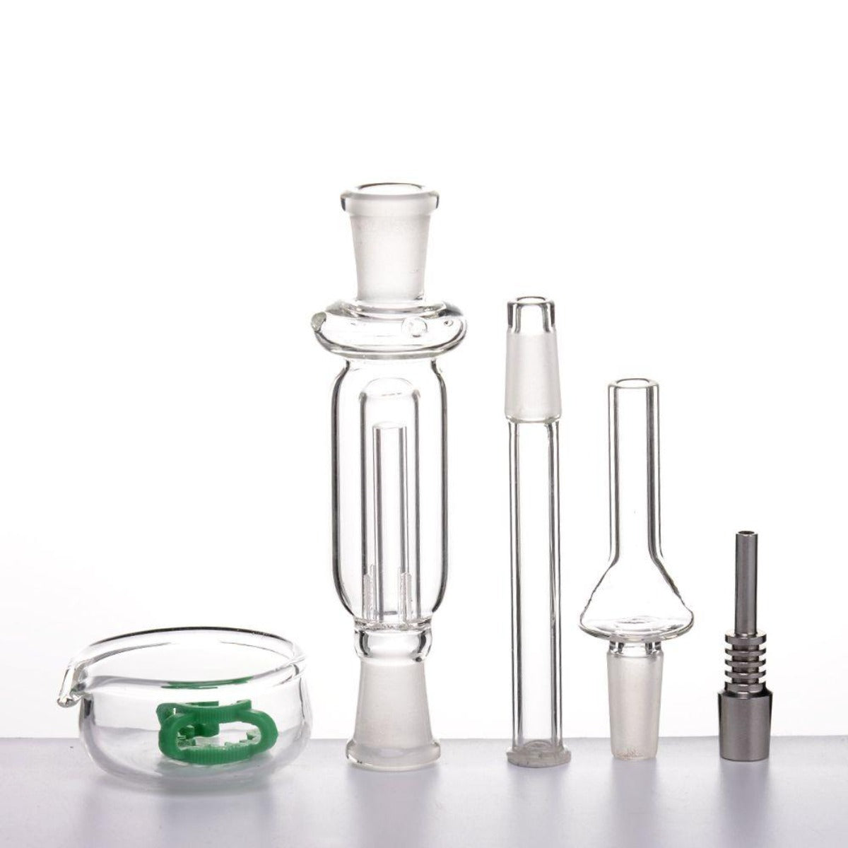 Boxed 10mm Glass Nectar Collector w/ Four-Slit Bubbler Chamber & Accessories #NC-6