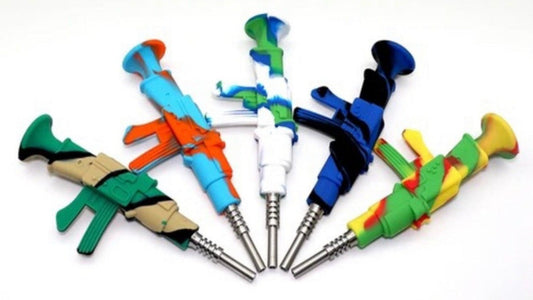 Heavy & Think Silicone "Gun" Nectar Collector w/14mm Nail #NC-48E