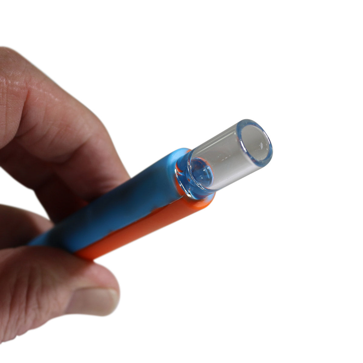 #NC61 5" Silicone Dab Straw with 12mm "Dual Use" Glass Tip (Assorted Colors)