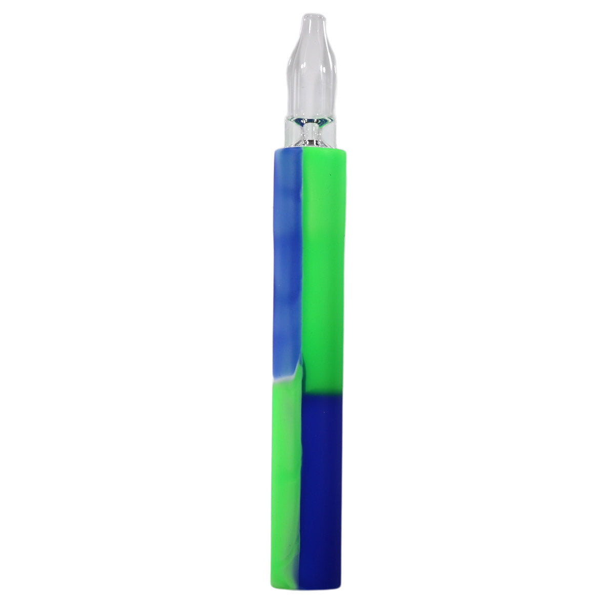 #NC61 5" Silicone Dab Straw with 12mm "Dual Use" Glass Tip (Assorted Colors)