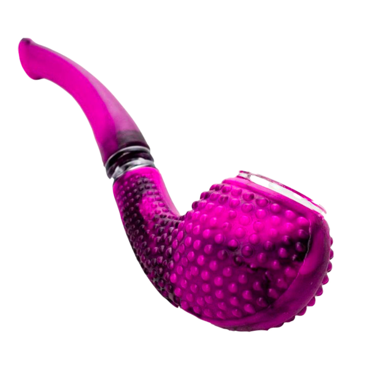 5.25" Silicone Briar Pipe with Glass Bowl (Assorted Colors) #SC85
