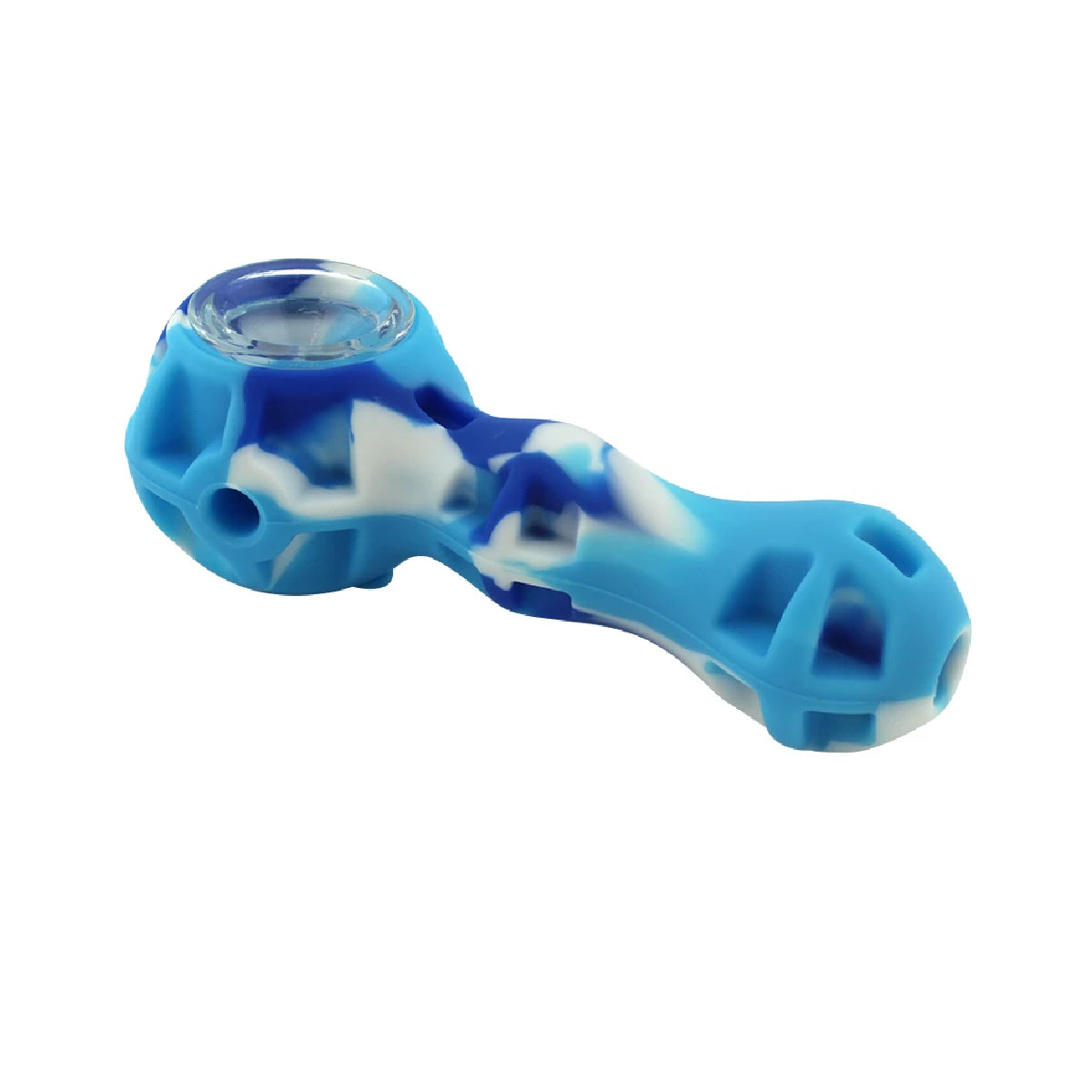 4.25" Silicone Hand Pipe w/ Glass Bowl, Dab tool & Dish (Assorted Colors) #SC6A