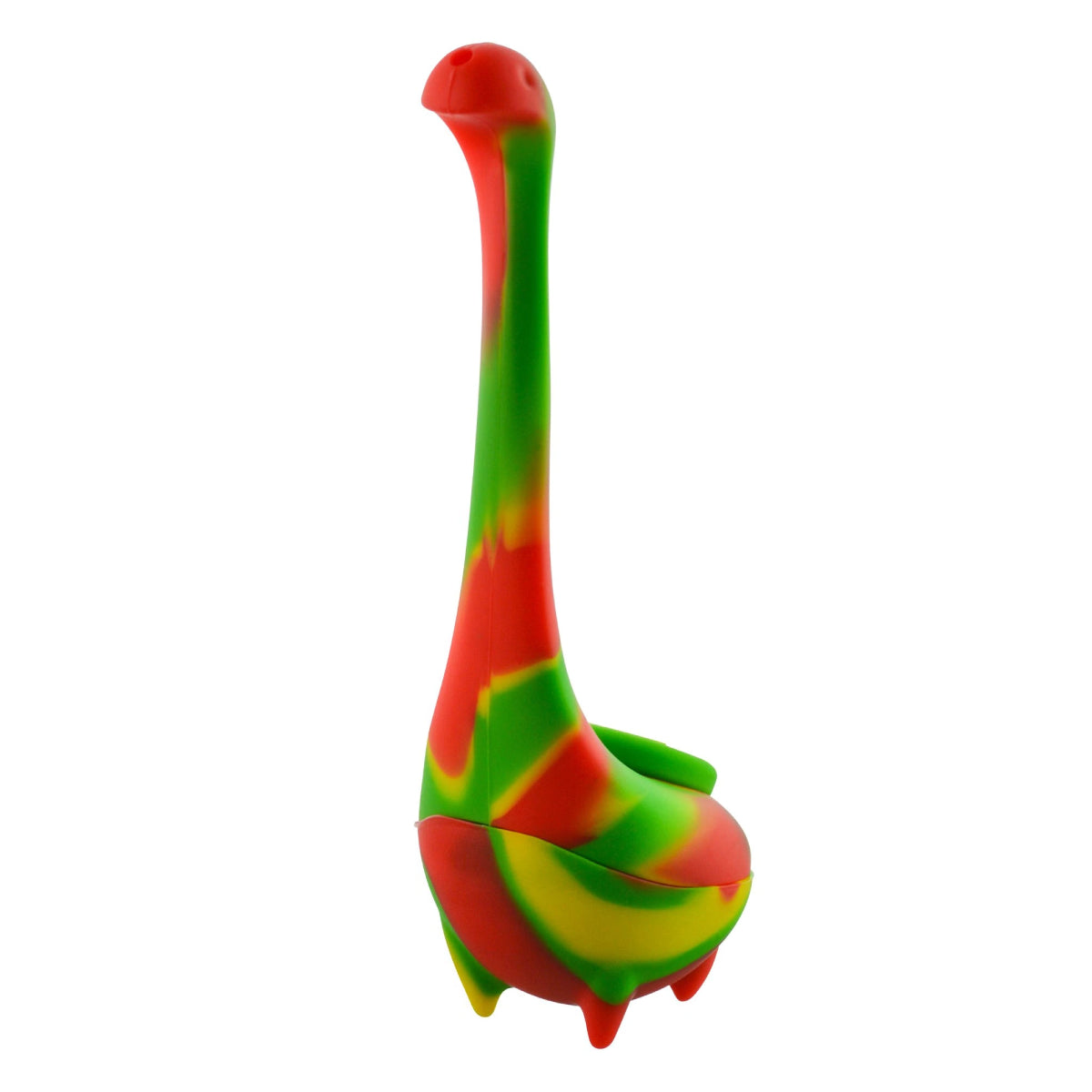7" Silicone "Dinosaur" Water Bubbler w/ Glass Bowl (Assorted Colors) #SC89
