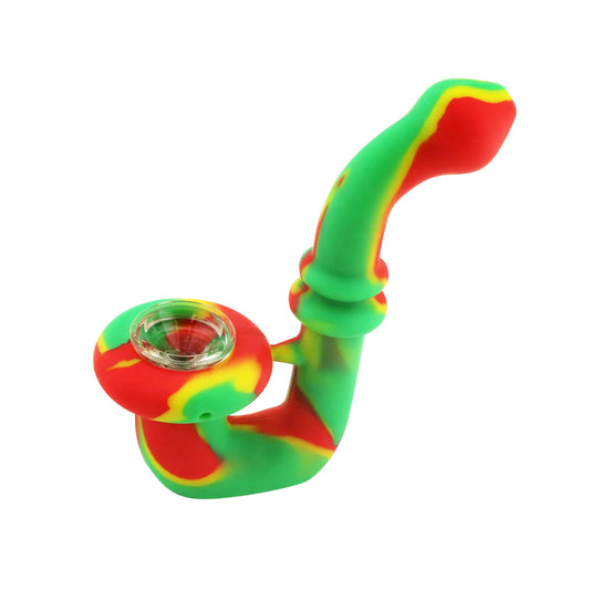 5" Silicone XL Sherlock Pipe with Glass Bowl (Assorted Colors)#SC88