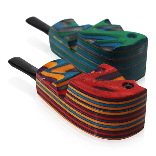 #R7 "THE MILL" 3.5" RAINBOW WOOD PIPE WITH SWIVEL LID
