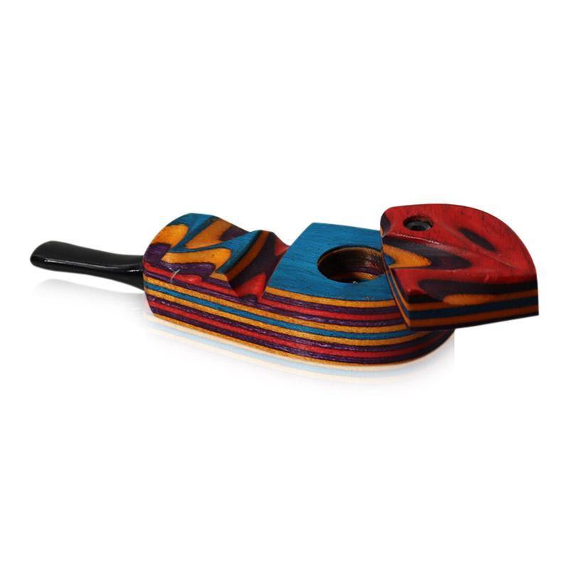 #R7 "THE MILL" 3.5" RAINBOW WOOD PIPE WITH SWIVEL LID