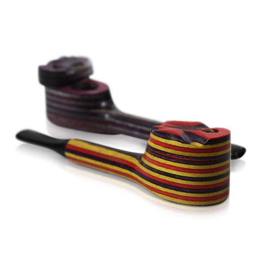 #R9 "THE MILL" 4" RAINBOW WOOD PIPE WITH SWIVEL LID