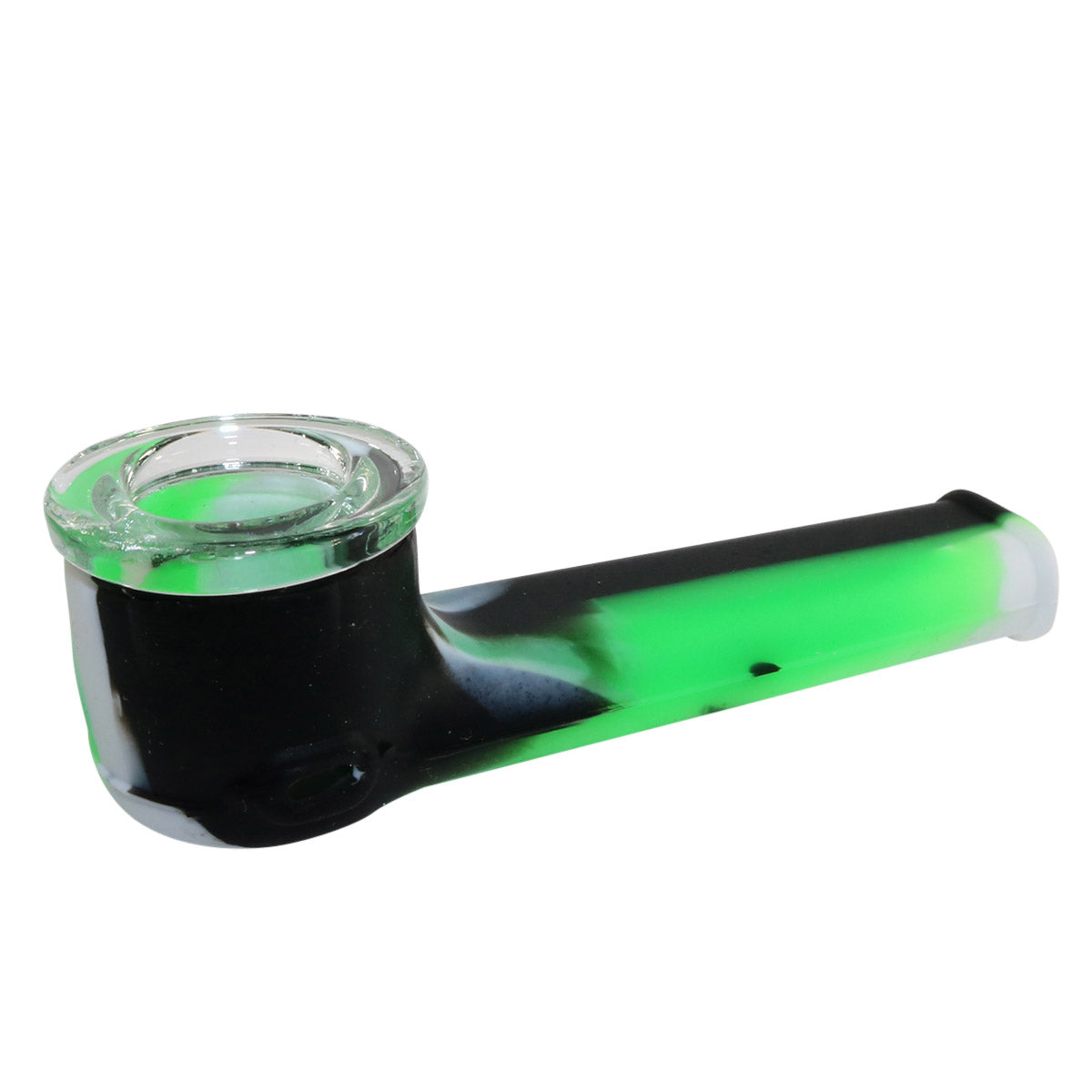 #SC51B 3.25" Silicone Hand Pipe with Glass Bowl (Assorted Colors)