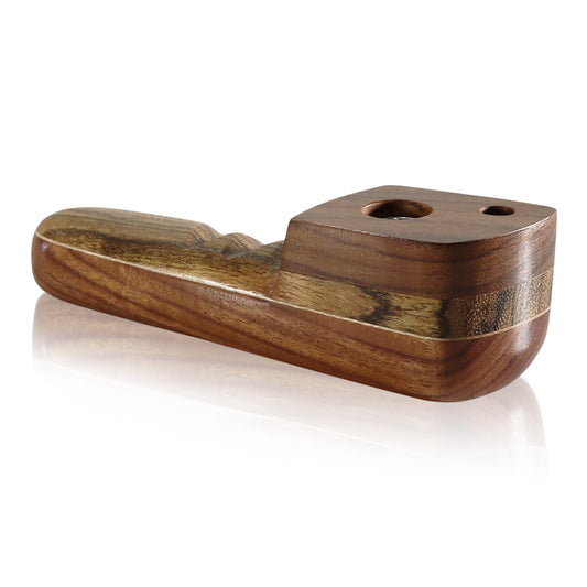 WOOD WORKS 3.75" WOODEN SMOKING PIPE W/ SWIVEL LID AND PASS THROUGH #WW11