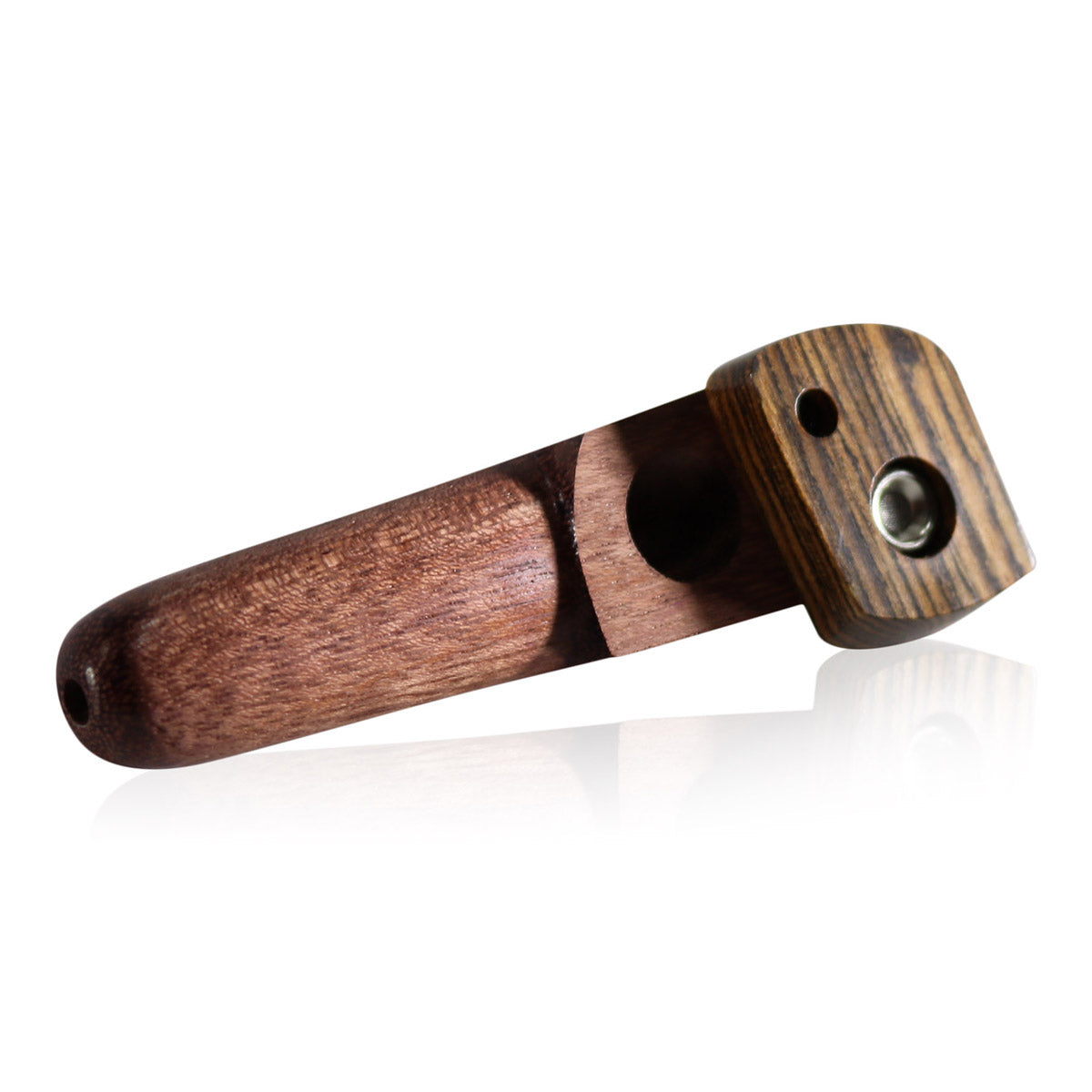 WOOD WORKS 3.5" WOODEN SMOKING PIPE W/ SWIVEL LID AND PASS THROUGH #WW12