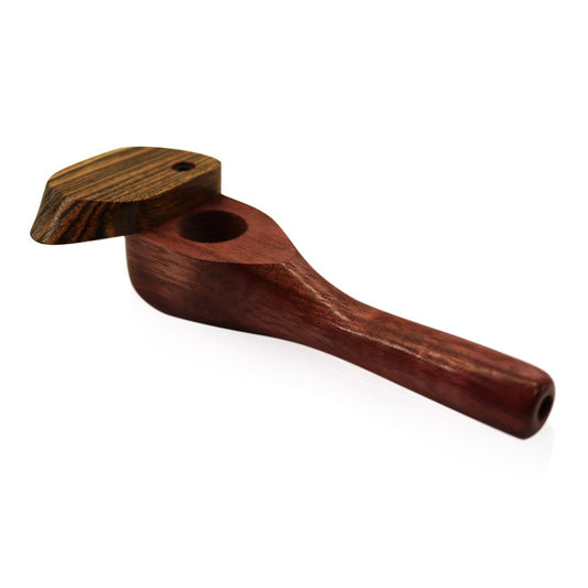 WOOD WORKS 4" WOODEN SMOKING PIPE W/ SWIVEL LID #WW13