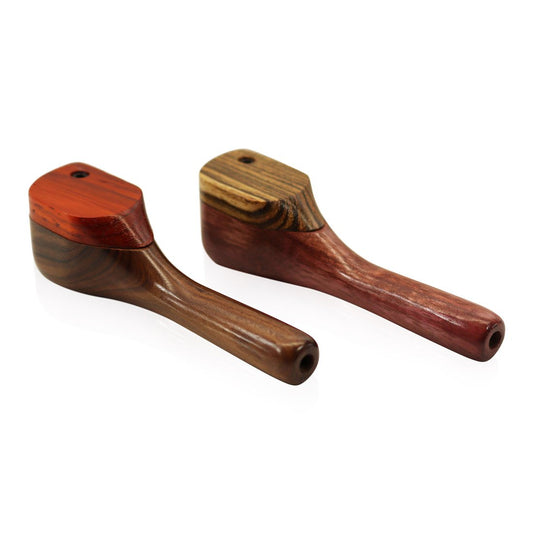 WOOD WORKS 4" WOODEN SMOKING PIPE W/ SWIVEL LID #WW13