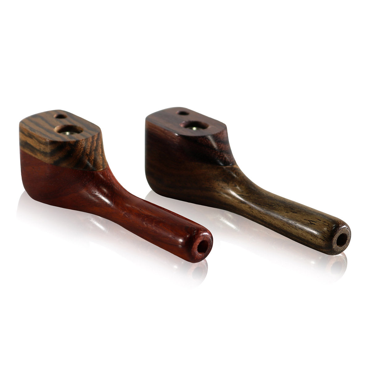 WOOD WORKS 4" WOODEN SMOKING PIPE W/ SWIVEL LID AND PASS THROUGH #WW14