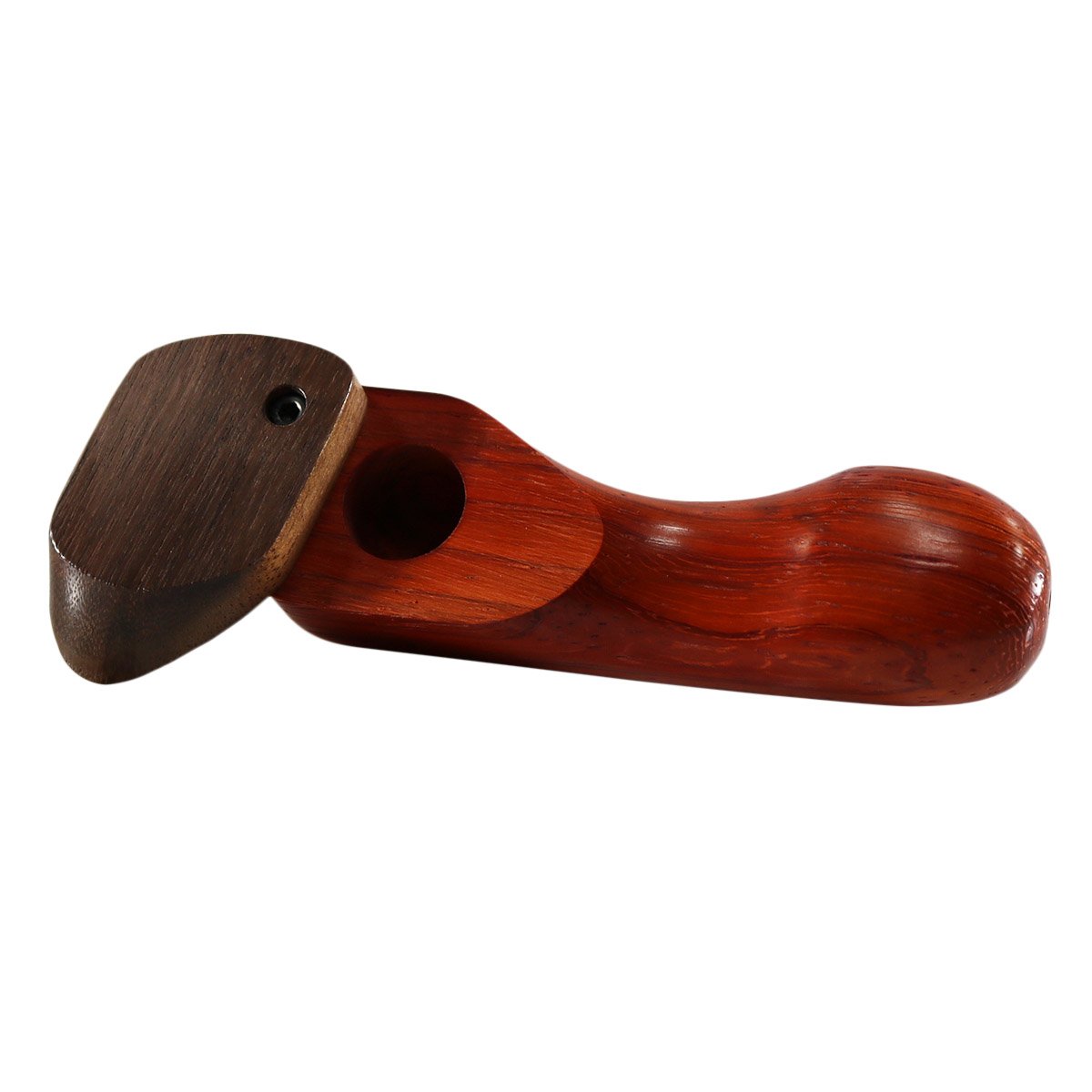WOOD WORKS 4" WOODEN SMOKING PIPE W/ SWIVEL LID #WW18