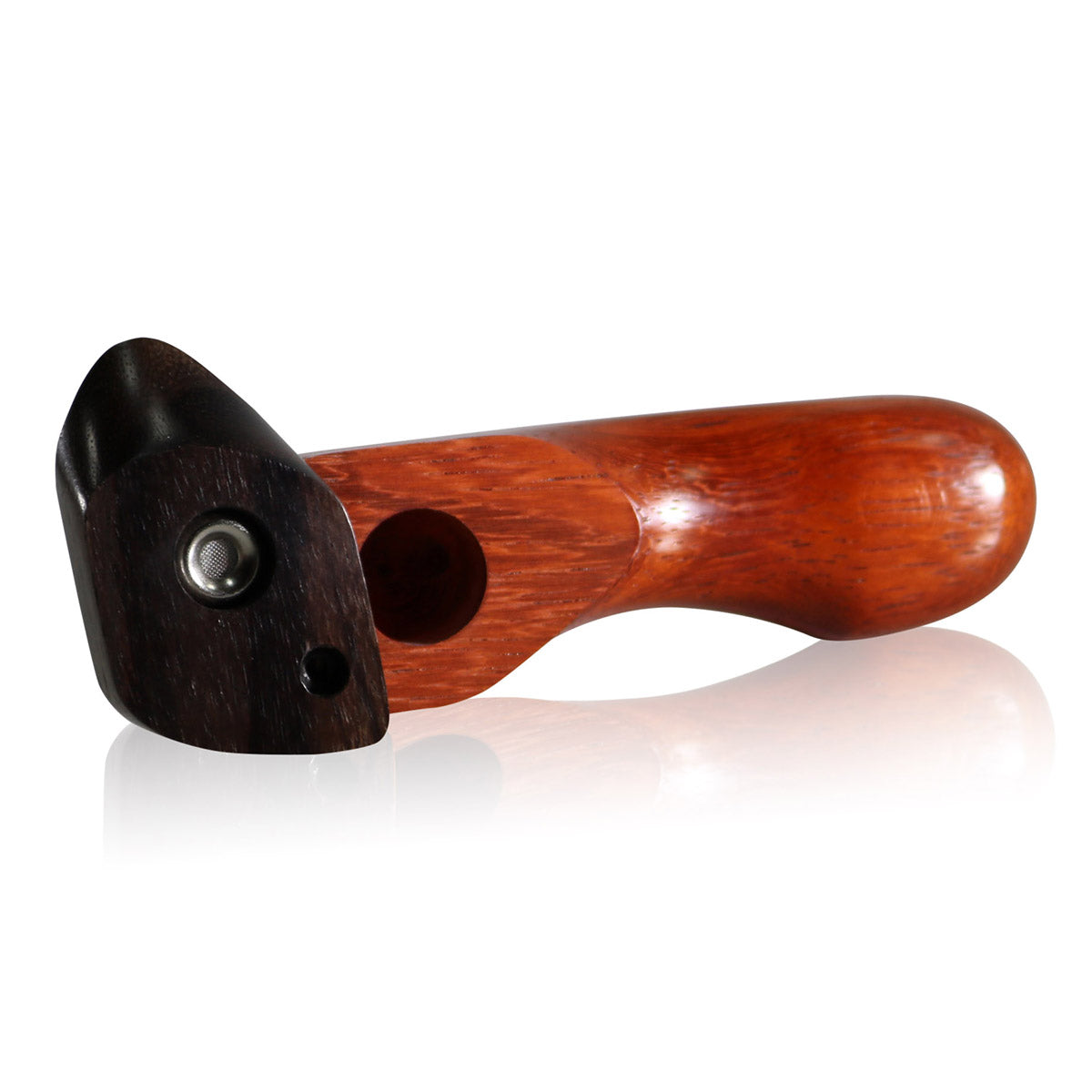 WOOD WORKS 4" WOODEN SMOKING PIPE W/ SWIVEL LID AND PASS THROUGH #WW19
