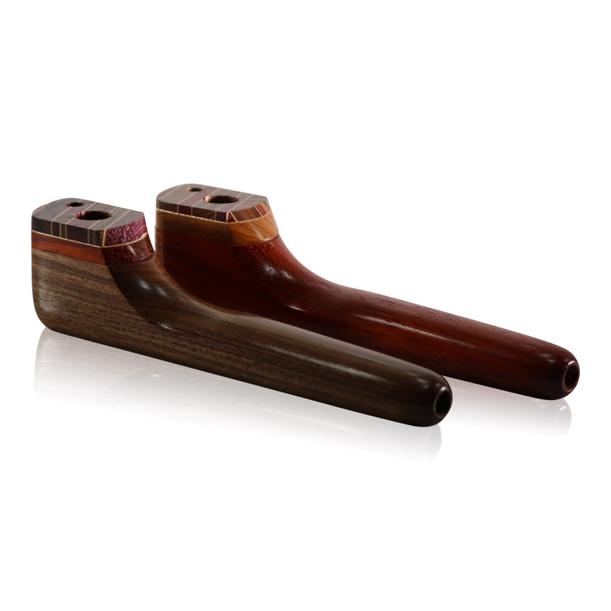 WOOD WORKS 6" WOODEN SMOKING PIPE W/ SWIVEL LID AND PASS THROUGH #WW22