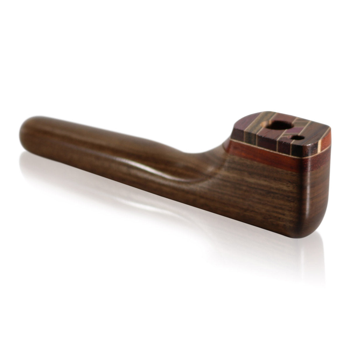 WOOD WORKS 6" WOODEN SMOKING PIPE W/ SWIVEL LID AND PASS THROUGH #WW22