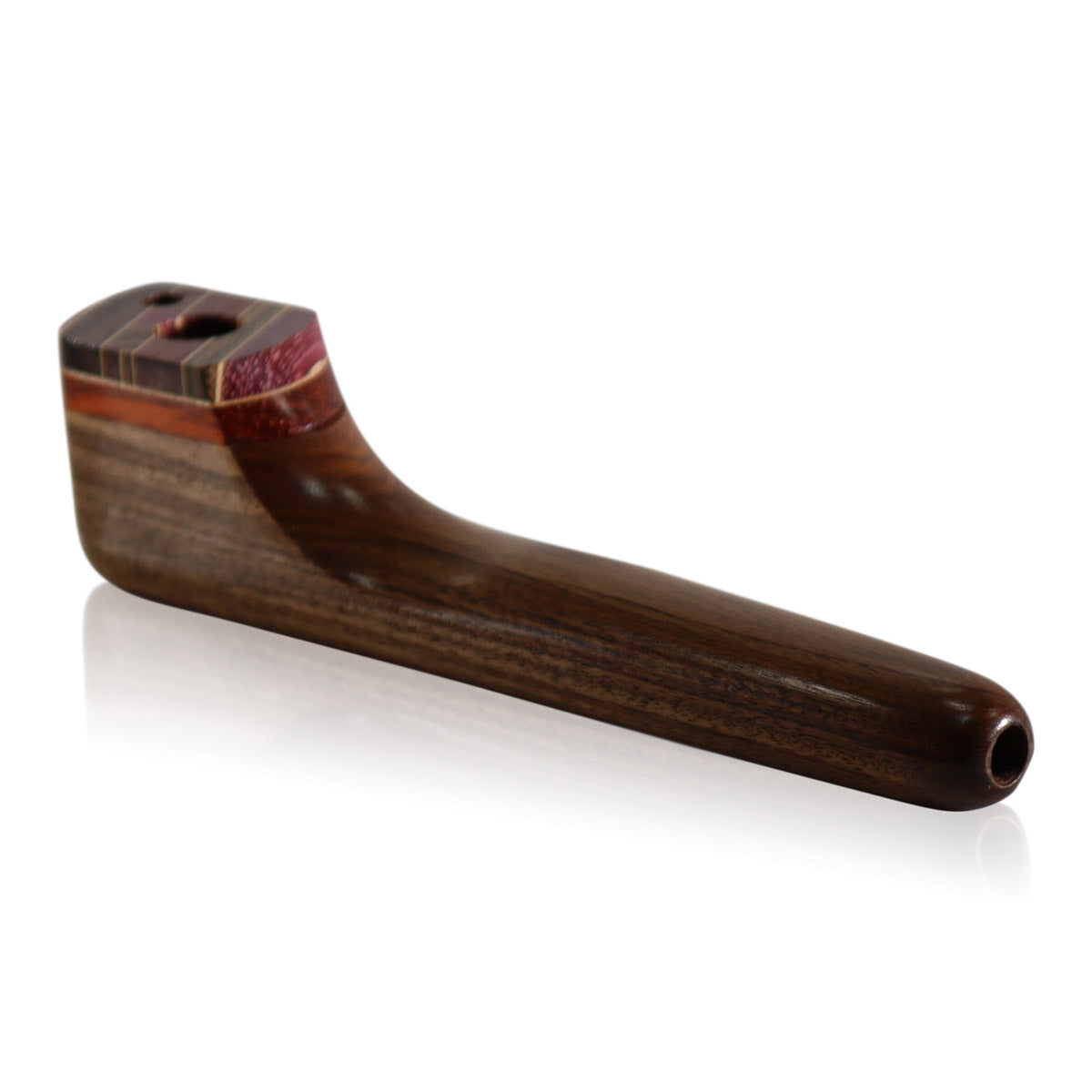 WOOD WORKS 6" WOODEN SMOKING PIPE W/ SWIVEL LID AND PASS THROUGH #WW22