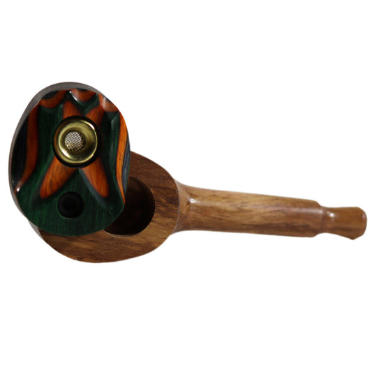 #Z10 "THE MILL" 3.5" WOODEN PIPE WITH SWIVEL LID AND PASSTHROUGH