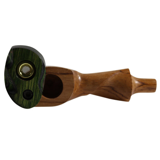 #Z11 "THE MILL" 3.5" WOODEN PIPE WITH SWIVEL LID AND PASSTHROUGH