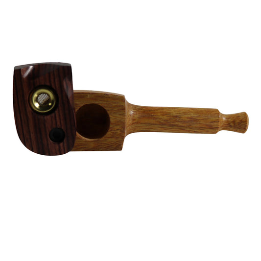 #Z7 "THE MILL" 3.5" WOODEN PIPE WITH SWIVEL LID AND PASSTHROUGH
