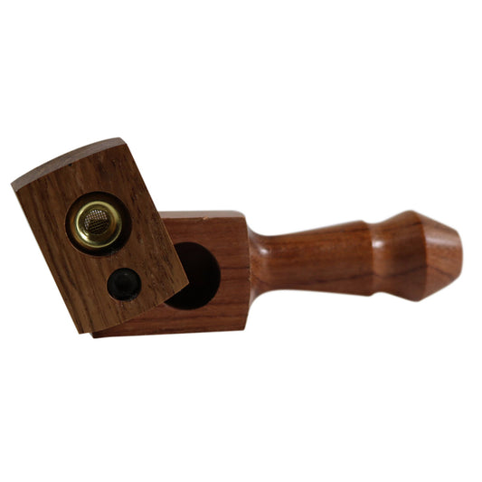 #Z8 "THE MILL" 3" WOODEN PIPE WITH SWIVEL LID AND PASSTHROUGH