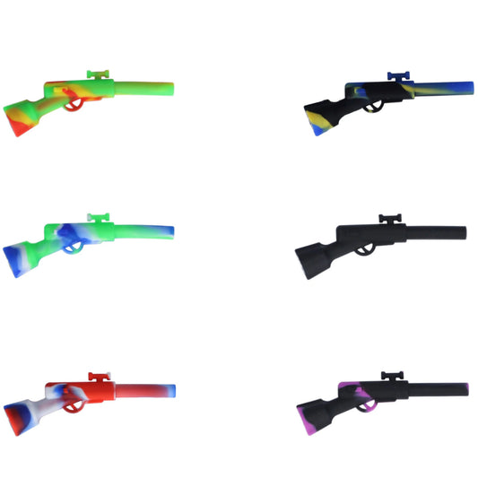 4.25" Silicone Hand Pipe with Metal Bowl (Assorted Colors) #SC43