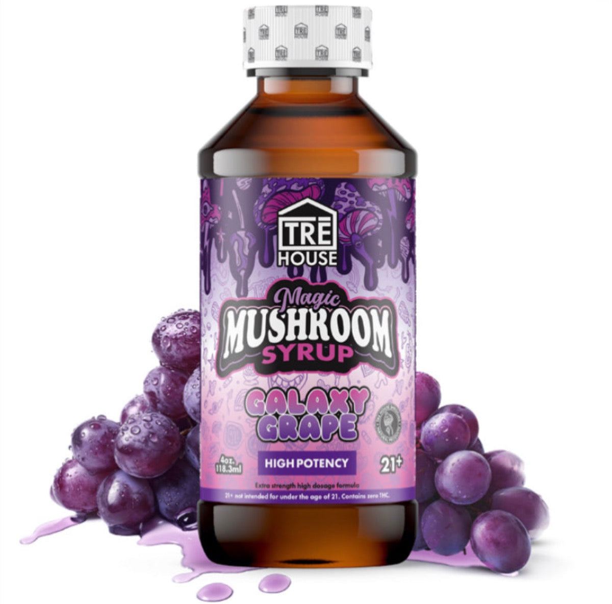 TRE’ House Extra Strength Magic Mushroom Syrup - THC Free -  Galaxy Grape & Strawberry Gelato  [C-TH-S]