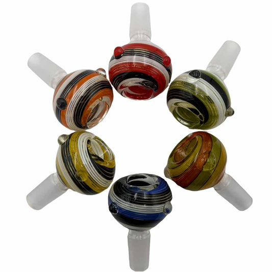 14mm Thick Premium Quality Swirly Glass Bowls - Assorted Colors [GB-50A]