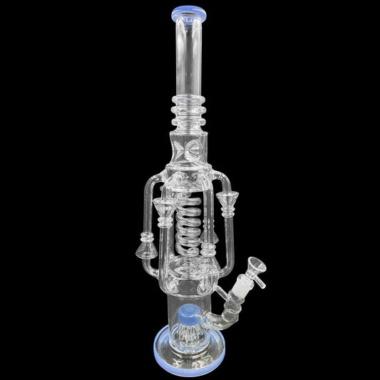 19" Recycler Spiral w/ Modified UFO Perc & Upgraded Accessories- Assorted Colors [WP-G-263]