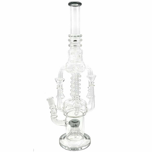 19" Recycler Spiral w/ Modified UFO Perc & Upgraded Accessories- Assorted Colors [WP-G-263]
