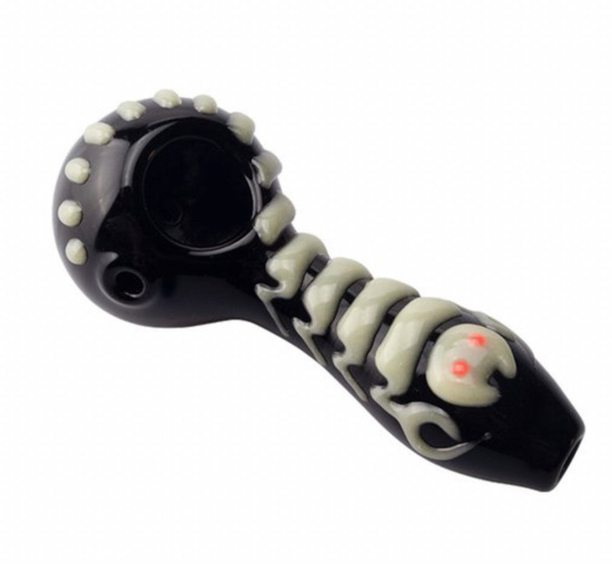 4" Glass Glow-in the-Dark Scorpion Hand Pipe - Assorted Colors [HP-G-196]