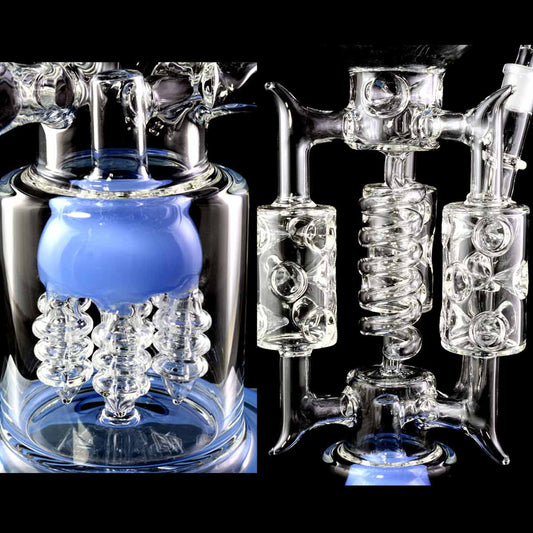 20" Recycler Spiral w/ Showerhead Tree Perc & Upgraded Accessories - Assorted Colors [WP-G-262]