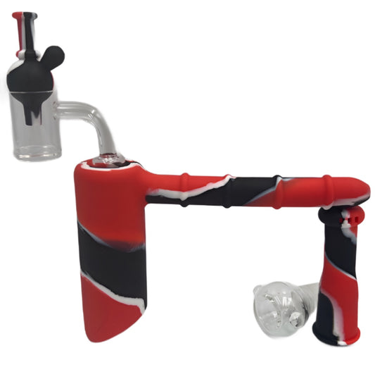 7" Silicone Hammer Bubbler w/ Upgraded Banger, Carb Cap & Bowl - Assorted Colors [BUB-S-21]