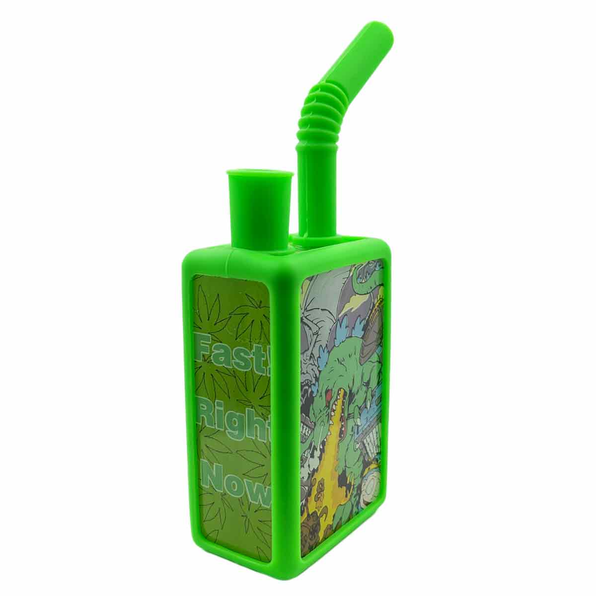 7.25” Glass Juice Box Water Pipe w/ Protective Silicone Case - Assorted Prints [WP-H-237]