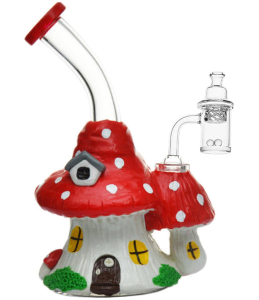 7" Banger Hanger w/ Mushroom Designs & Disc Perc & Terp Pearl Set [WP-G-245B]