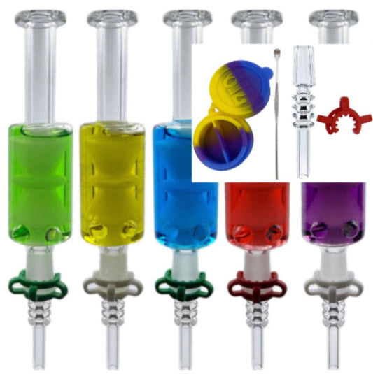 8.5" 14mm Freezable Nectar Collector w/ Accessory Pack - Assorted Colors [NC-G-98]