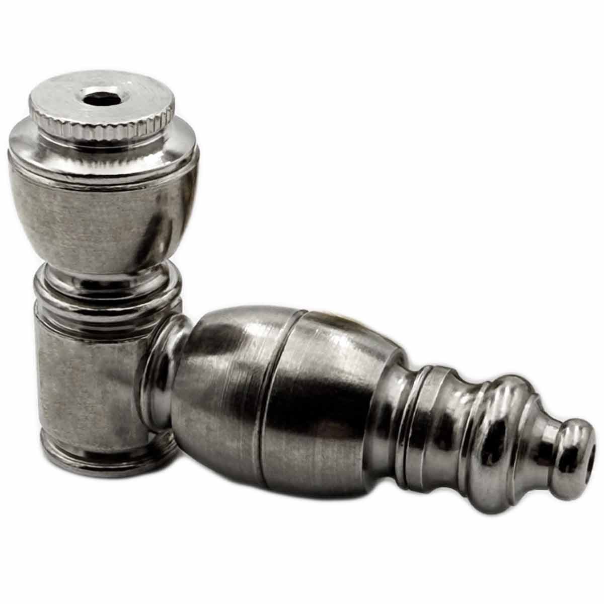 2.5" Metal Hand Pipe w/ Cap - Brass or Nickel [HP-M-4008]
